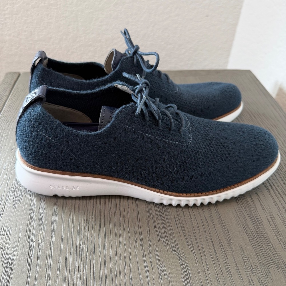 Cole Haan Zerogrand‎ Stitchlite Wool Oxford Navy Blue Mens 8.5 M Casual Gorpcore